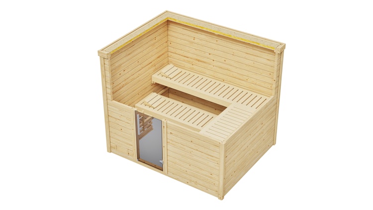 Weka Premium Massivholzsauna Bergen 3 Familiensauna - 45 mm