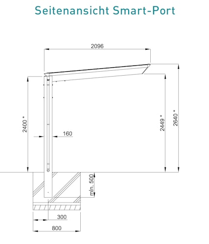 Ximax Carport Smart Port Typ 60 Mini 253 x 209 cm