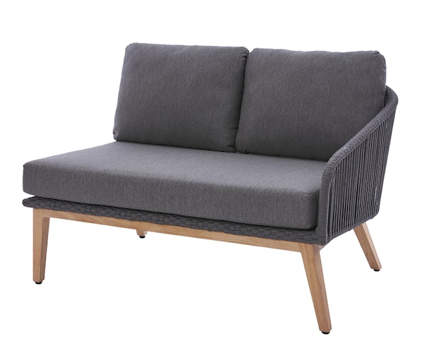 Diamond Garden Modullounge lange Ecke rechts PALMA, Premium Teak / Alu / Rope / Sunproof (100 % Polypropylen) - Auslaufartikel