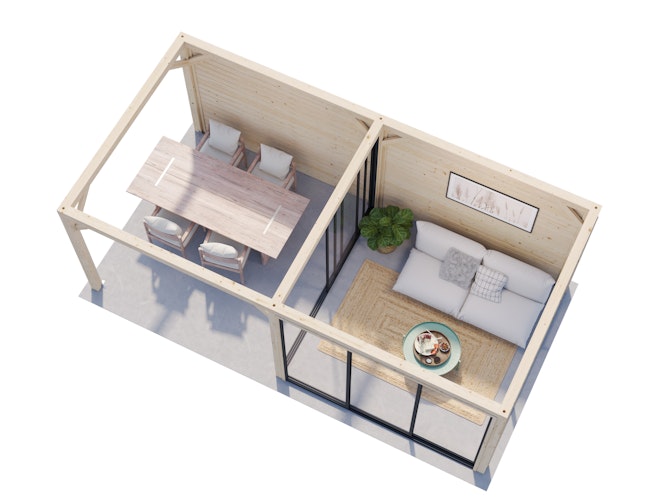 Palmako Pavillon Bianca 16,6 m² Set 206 Slide - 28 mm