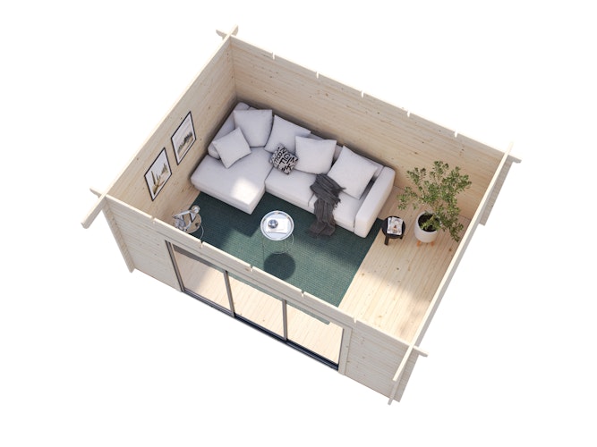 Palmako Gartenhaus Lea 14,2 m² mit Schiebetür - 44 mm