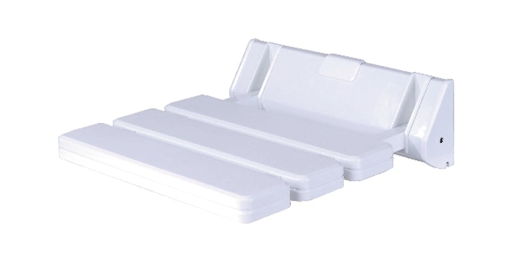 Alberts® Duschklappsitz, Befestigung an der Wand, Kunststoff, weiß, Sitzfläche: 315x225mm 140892