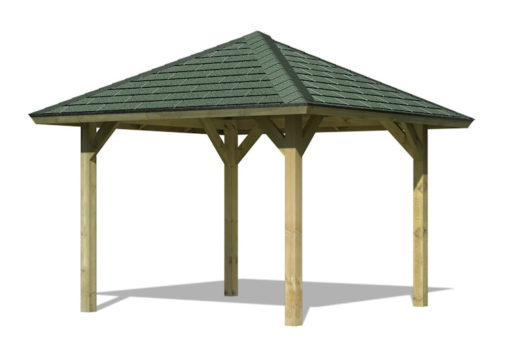 Karibu 4-Eck Pavillon Bergen 1 kesseldruckimprägniert Sparset inkl. Dachschindeln