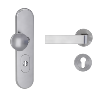Griffwerk TITANO Kombi SB_882 ES1 (S2) -Edelstahl matt Kombi-Schutzbeschlag -Knopf/Drücker -mit Griff DESM GRAPH -SG -rund -L -ZA, 72mm -TS 38-50