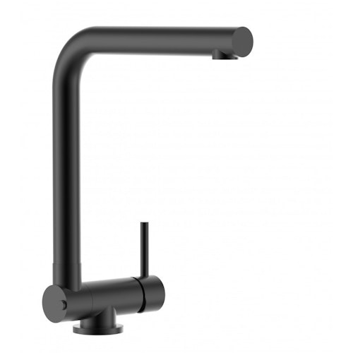 Wasserhahn Vorfenster Küchenarmatur, Umklappbar 4,5 CM, mit 360° schwenkbarem L-Auslauf, Schwarz Matt