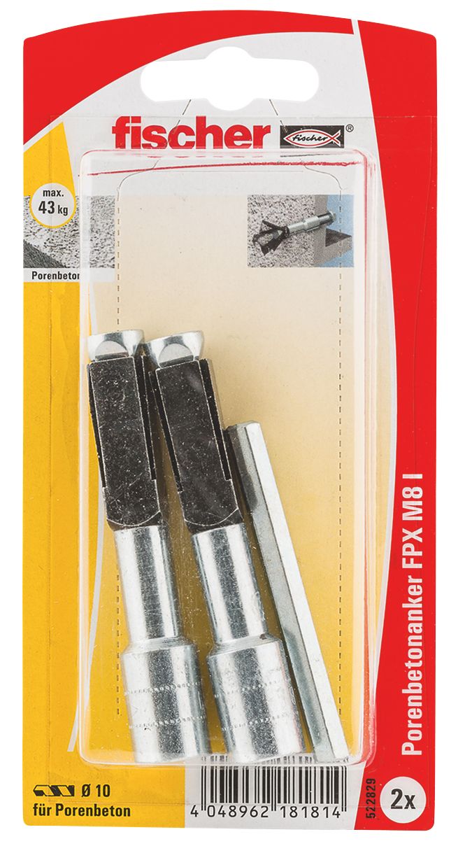 FISCHER Porenbetonanker FPX M8-I K (2 Stück)