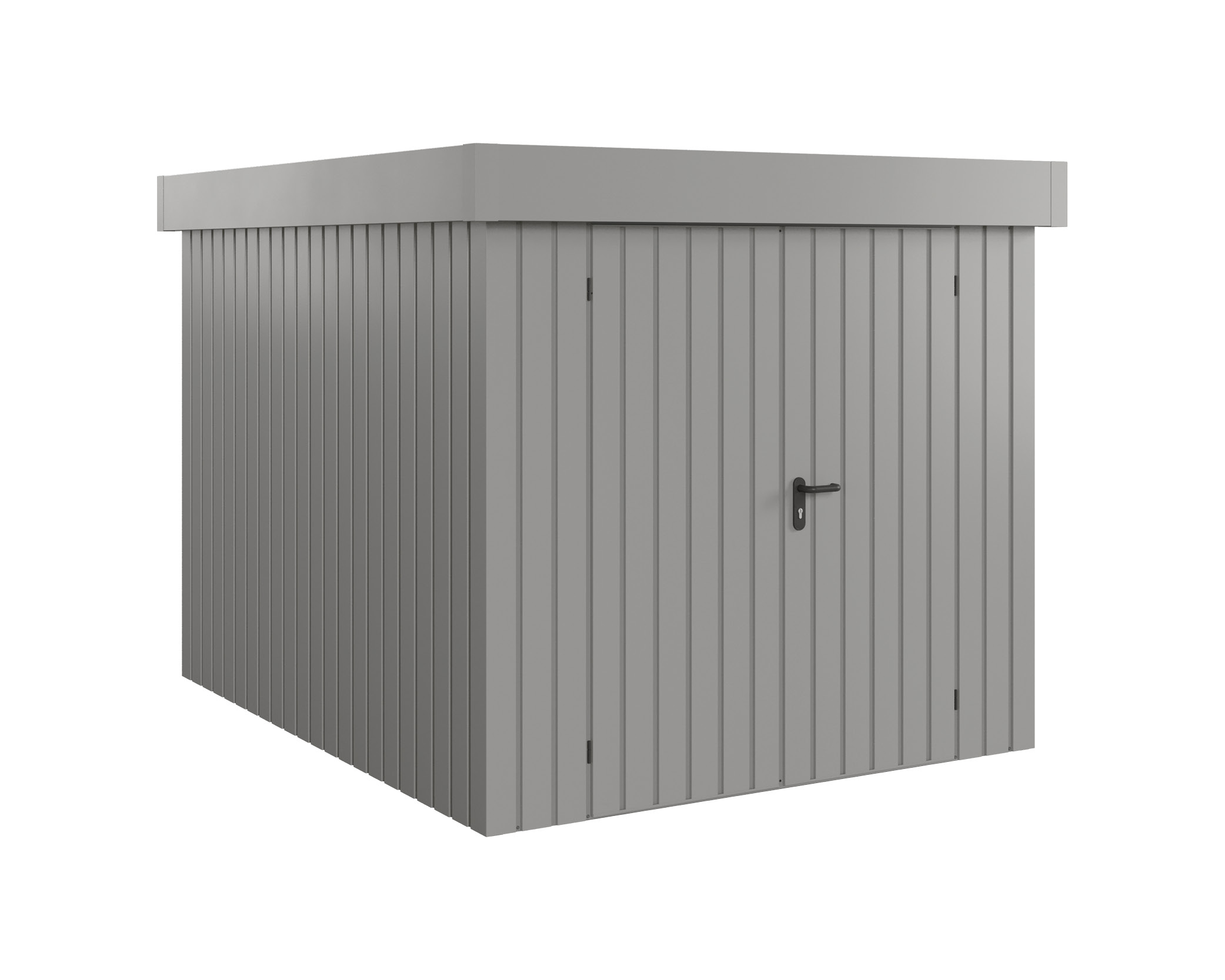 Hörmann Metall-Gerätehaus EcoStar EuroLine EFD mit Flachdach B 214 x T 262 cm (EFD 6), Motiv Modern (mit schmalen Lamell...