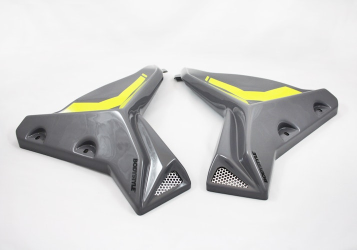 BODYSTYLE Sportsline Kühlerseitenverkleidung  ABS Kunststoff grau/gelb für YAMAHA MT-07 
