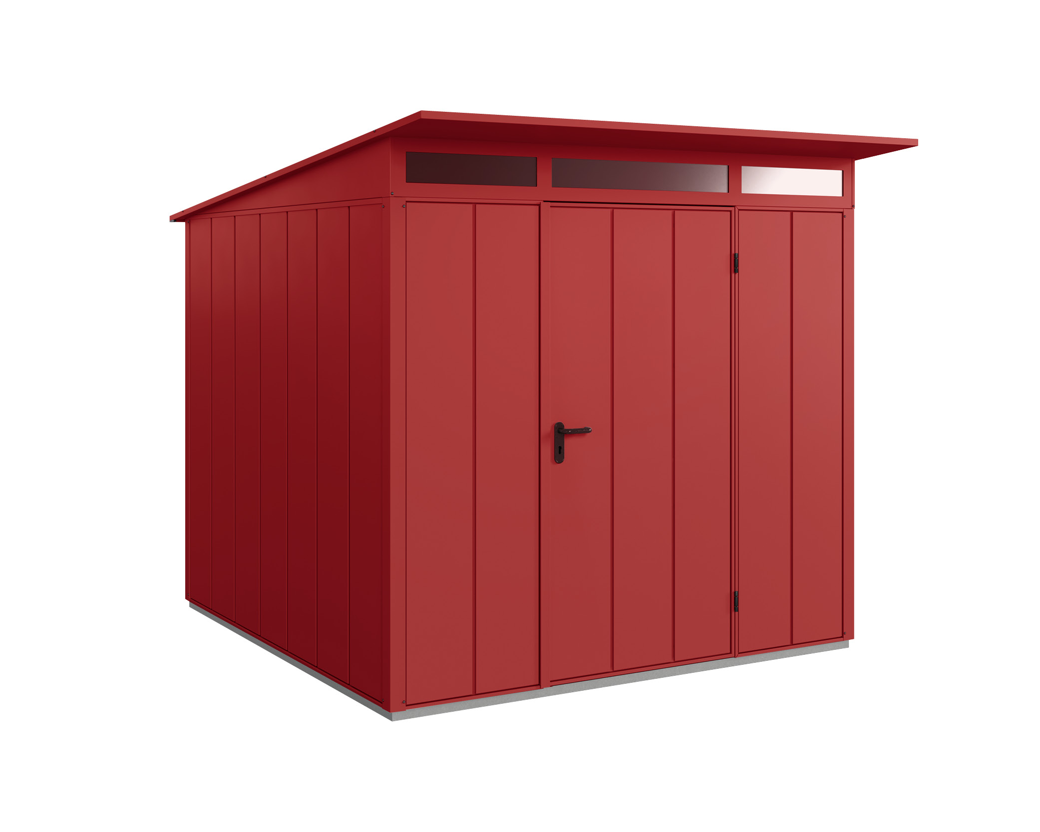 Thumbnail - Hörmann Metall-Gerätehaus EcoStar Premiumline mit Pultdach B 238 x 238 cm (Typ 2), Motiv Design (mit breiten Lamellen), ...