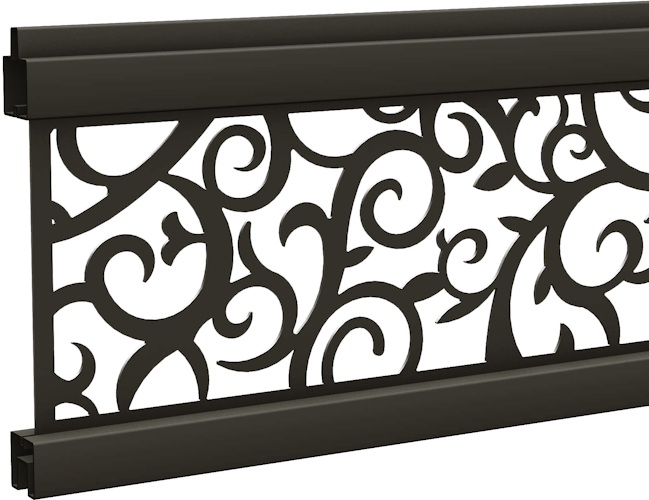 T&J ECOSTECK-Gitterfüllung Ranken ANTHRAZIT, 20 x 140 x 1800 mm Aluminium