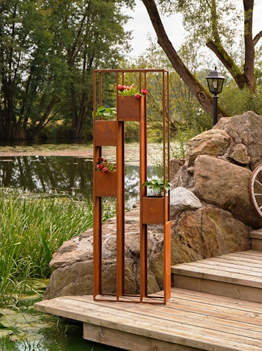 Badeko Pflanzregal „Lazise“ in Edelrostoptik 57 cm breit