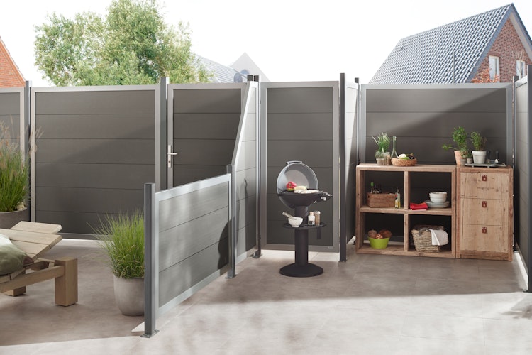 TraumGarten Design WPC Alu Rahmen Silber 1800 x 1800 mm