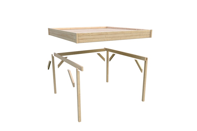 Karibu Pavillon Cubeco halb mit Flachdach