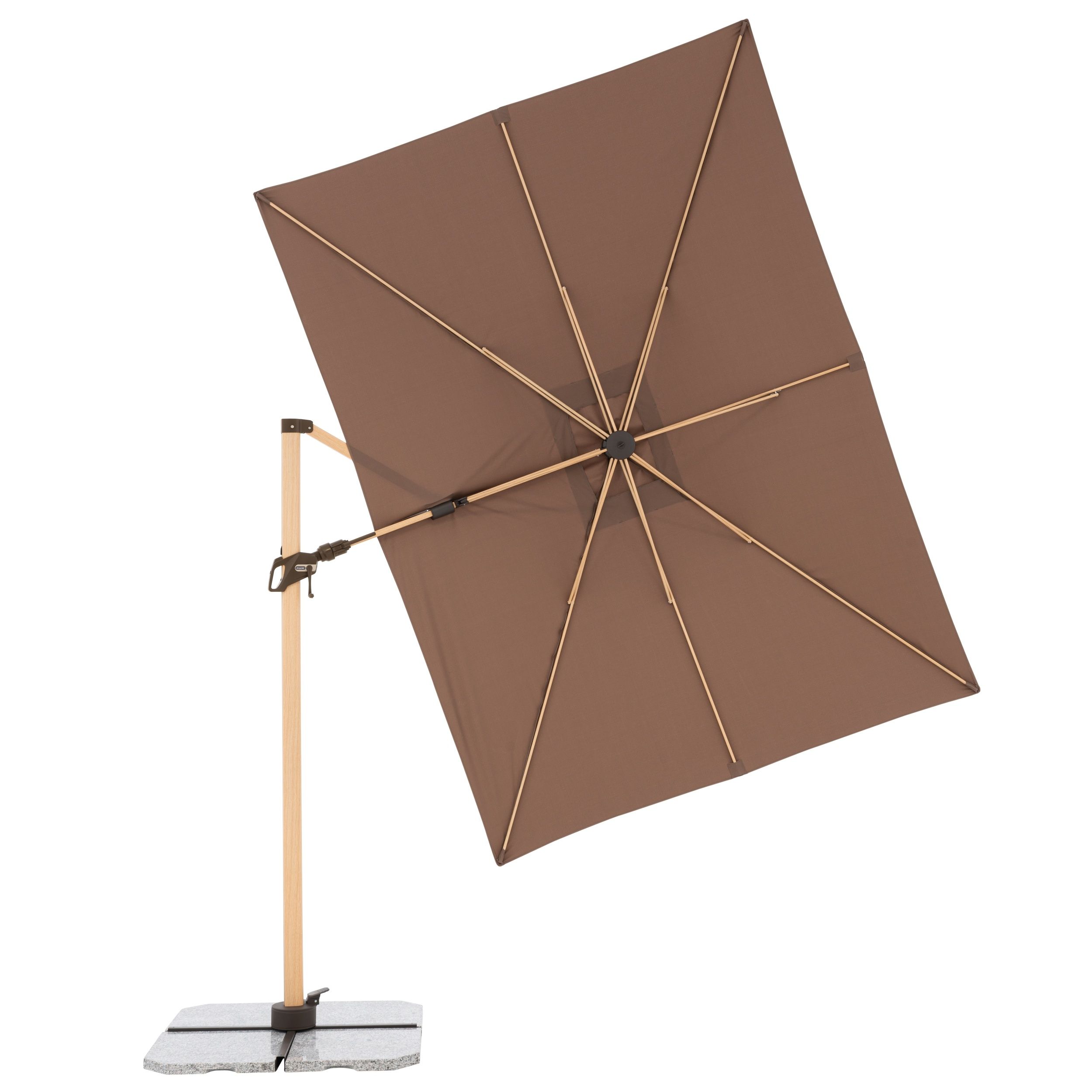 doppler Pendelschirm ALU WOOD 220 x 300, Aluminium Esche-Optik / 100 % Polyester 180 g/m²