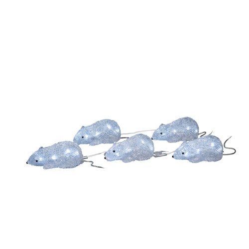 Konstsmide Weihnachtsbeleuchtung  LED Acryl Mäuse 5er-Set