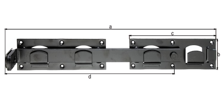 Alberts® Doppeltorüberwurf KTL schwarz Gesamtlänge 423 mm 