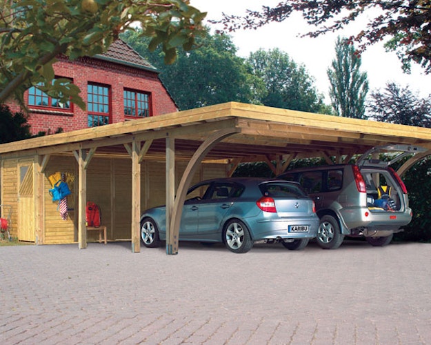 Karibu Carport Doppelcarport Classic Doppel 3 - kesseldruckimprägniert