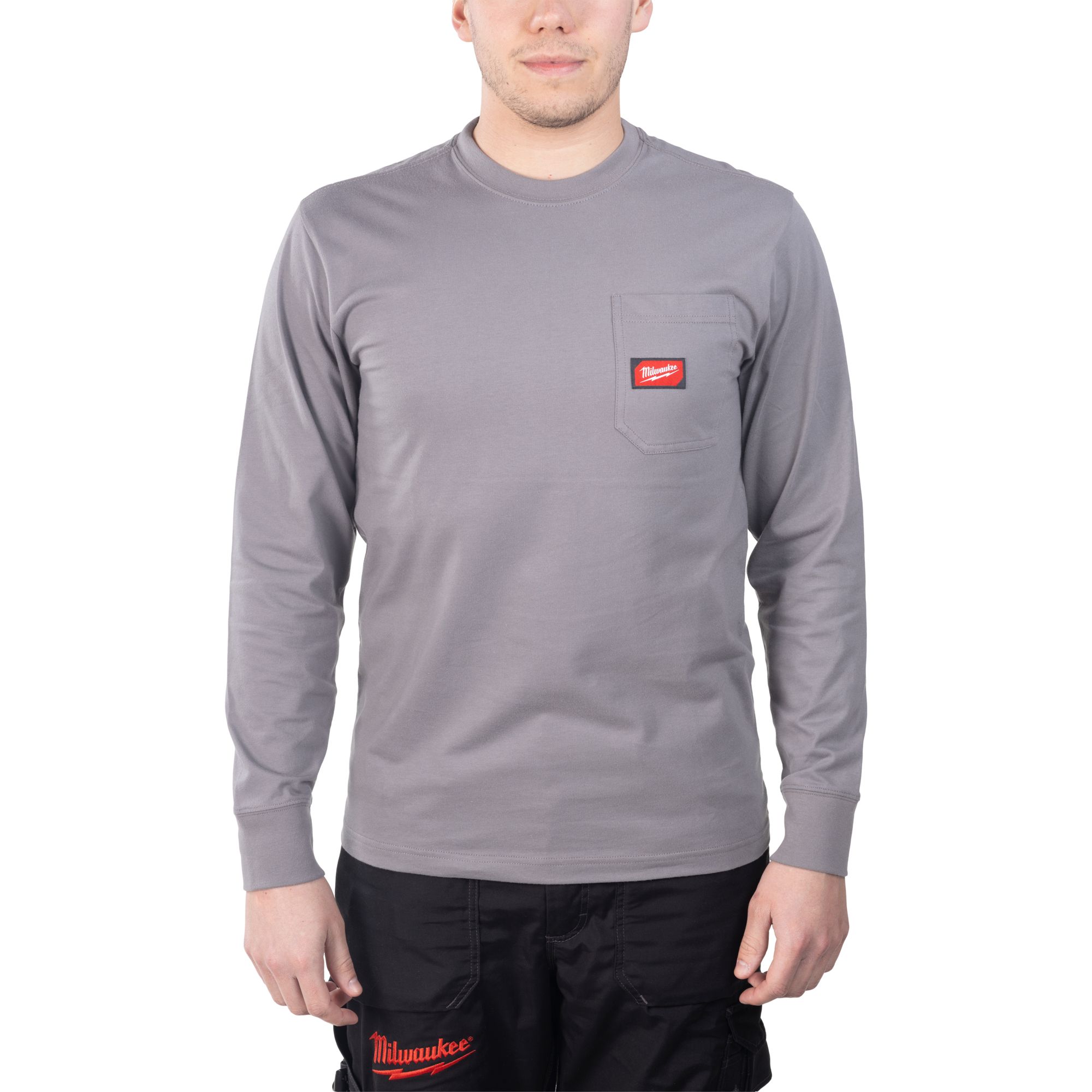 Milwaukee WTLSGR-M Arbeits-Langarm-Shirt grau mit UV-Schutz 4932493039