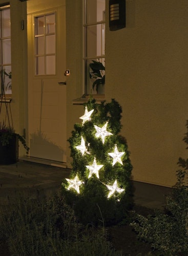 Konstsmide Weihnachtsbeleuchtung  Vorhang mit 7 Sternen a 5 warm-weißen LED