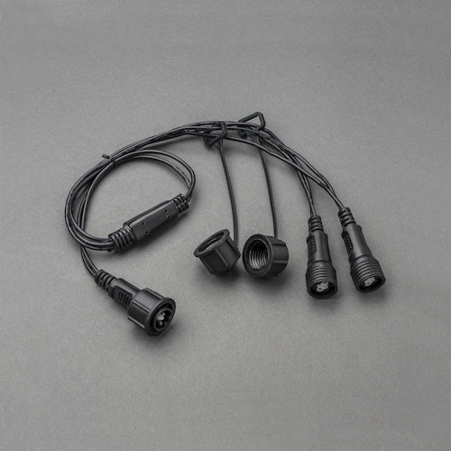 Konstsmide Weihnachtsbeleuchtung  LED System Verteiler 1 Eingang/2 Ausgänge schwarzes Kabel