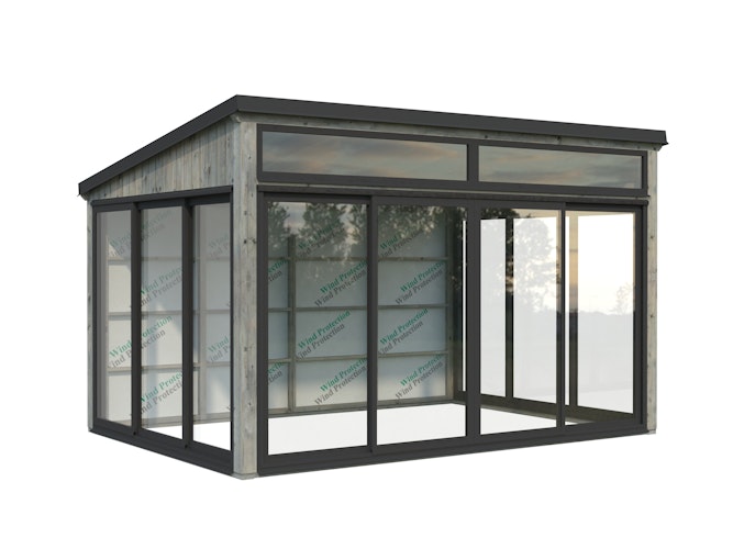 Palmako Glashaus Saga 11,6 m² Slide Plus (Wintergartenanbau inkl. Rückwand)