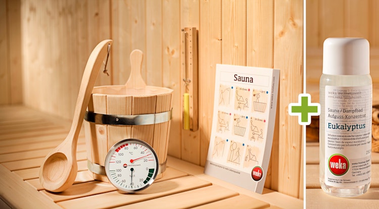 Weka 5-teiliges Premium Zubehörset inkl. Aufguss Konzentrat Eukalyptus