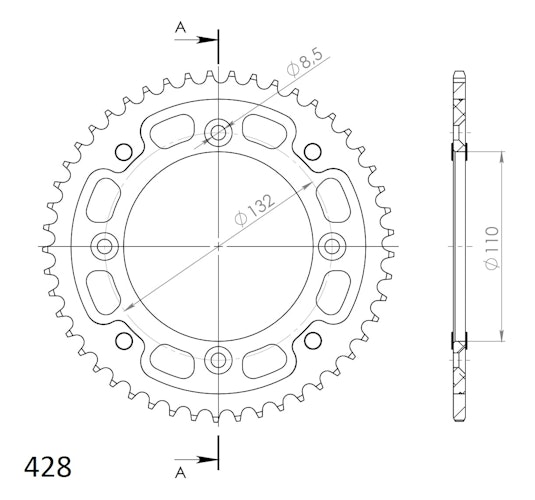 Supersprox Stealth-Kettenrad 428 49Z (Orange)