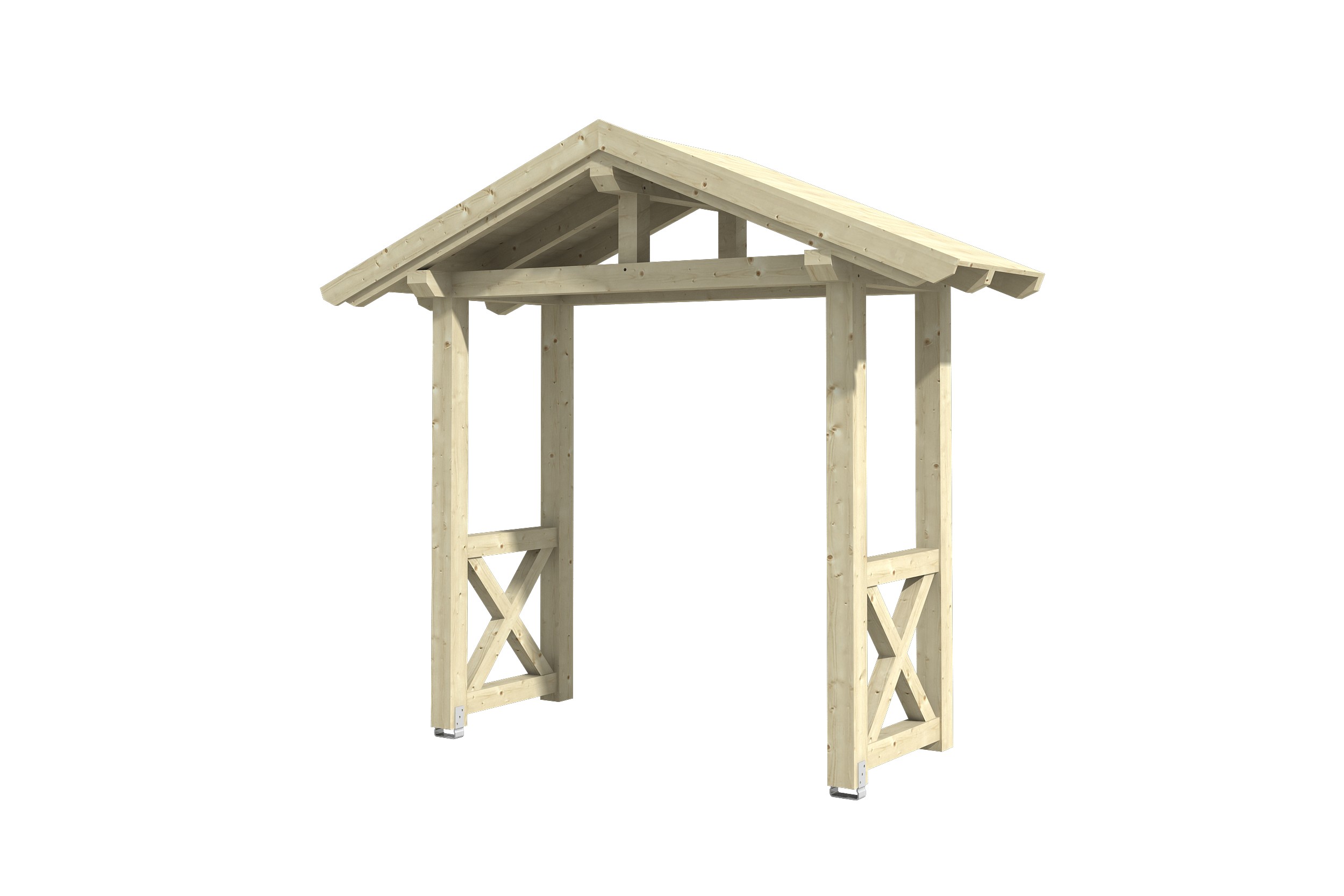 Skan Holz Satteldach Vordach Doppeltür Stralsund Typ 4 farblich unbehandelt