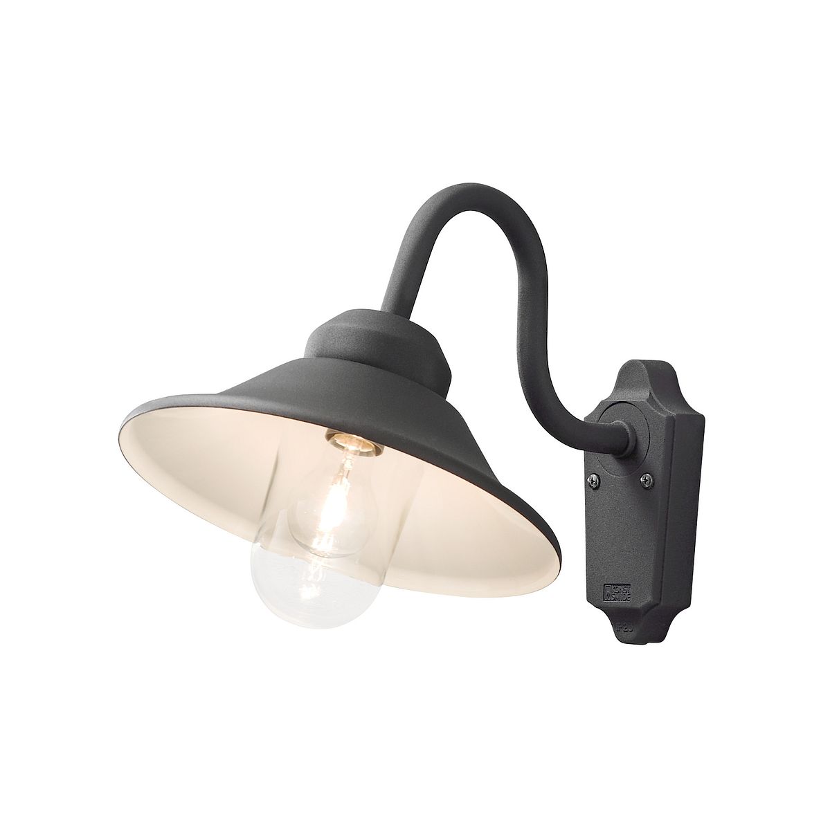 Konstsmide Wandleuchte Vega Down, matt schwarz, klares Glas (556-750)