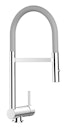 Vorschaubild Wasserhahn Vorfenster Küchenarmatur, Umklappbar 6 CM, mit 360° schwenkbarem Auslauf, abnehmbare 2 strahl Handbrause, Verchromt / Grau