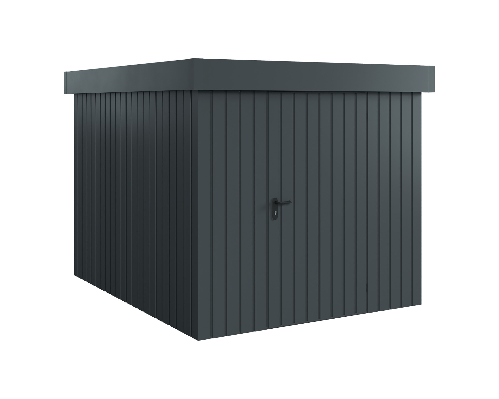 Hörmann Metall-Gerätehaus EcoStar EuroLine EFD mit Flachdach B 214 x T 262 cm (EFD 6), Motiv Modern (mit schmalen Lamell...