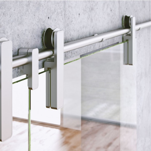 Griffwerk Glasschiebetür CLEAR 510 Klarglas / Grünglas