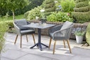 Vorschaubild Diamond Garden Balkon-Set SHEFFIELD, Tisch + 2 Stühle, Edelstahl Dunkelgrau / HPL / Teak / Rope