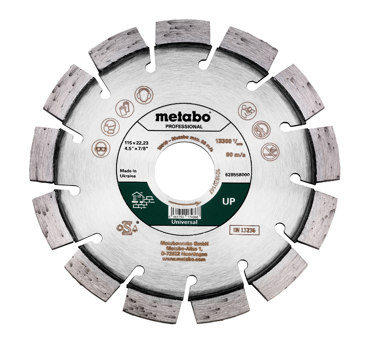 Metabo Diamanttrennscheibe 115x22,23mm"UP"Universal "professional"
