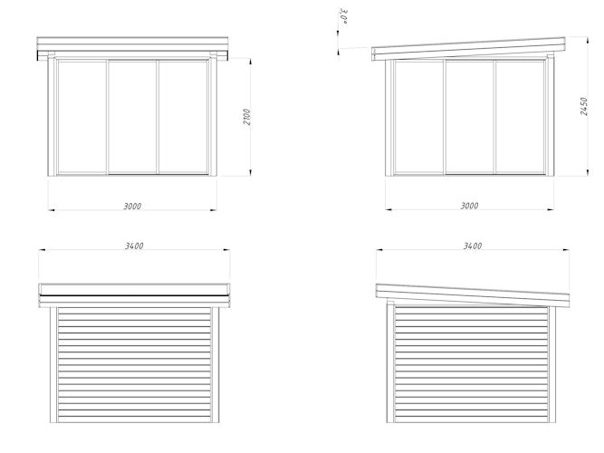 Palmako Gartenhaus Connect Lenna 8,3 m² SET 401 Slide