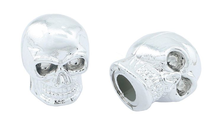 CONTEC Ventilkappe Valve.Caps Schraderventil silber chrom Skull