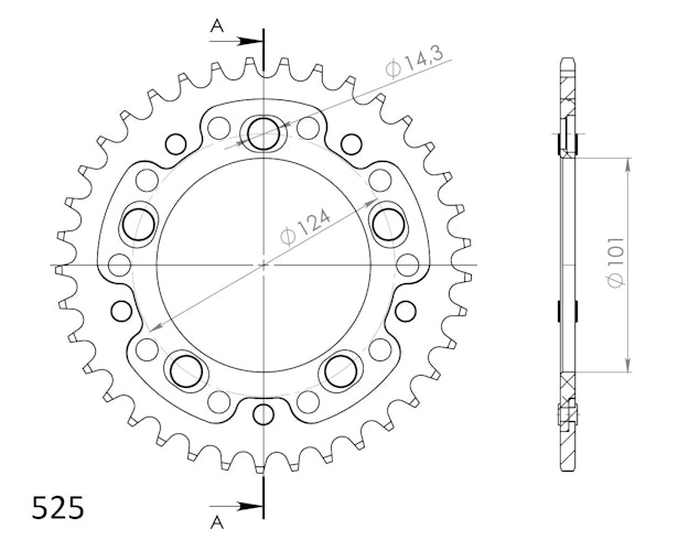 Supersprox Stealth-Kettenrad 525 37Z (Orange)