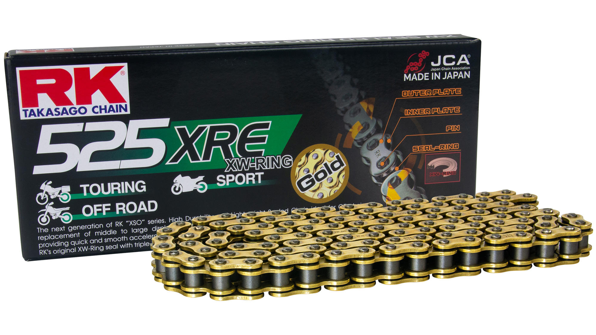 RK GB525XRE Kette 118 N Gold