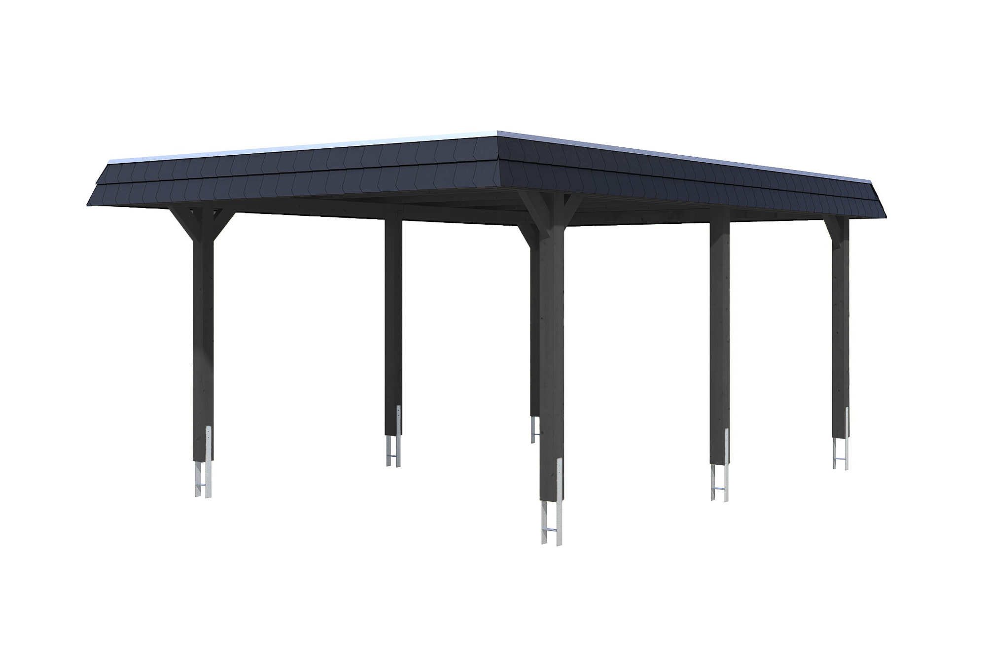 Skan Holz Wendland-Breite 409 cm-Gr. 1-EPDM-schwarze Bl-anthrazit Holzcarport