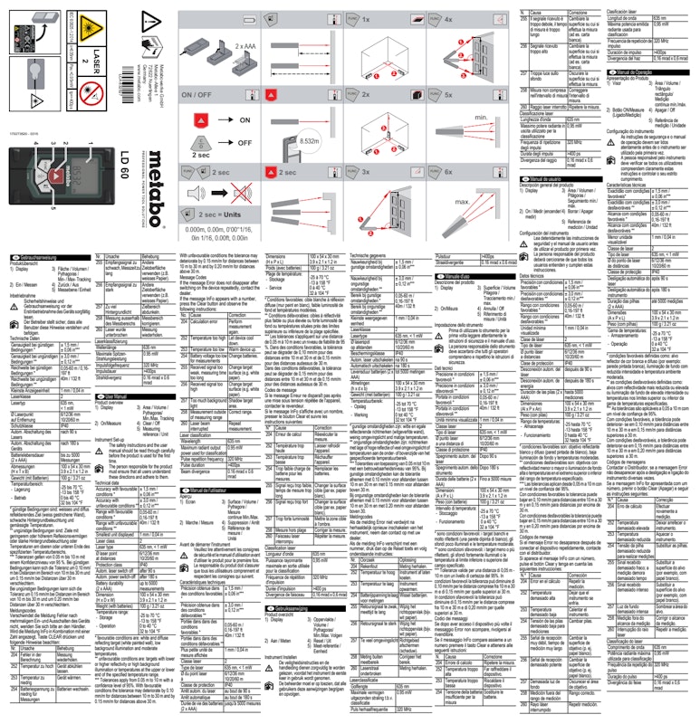 Bedienungsanleitung fÃ¼r Metabo Laser-DistanzmessgerÃ¤t LD 60
