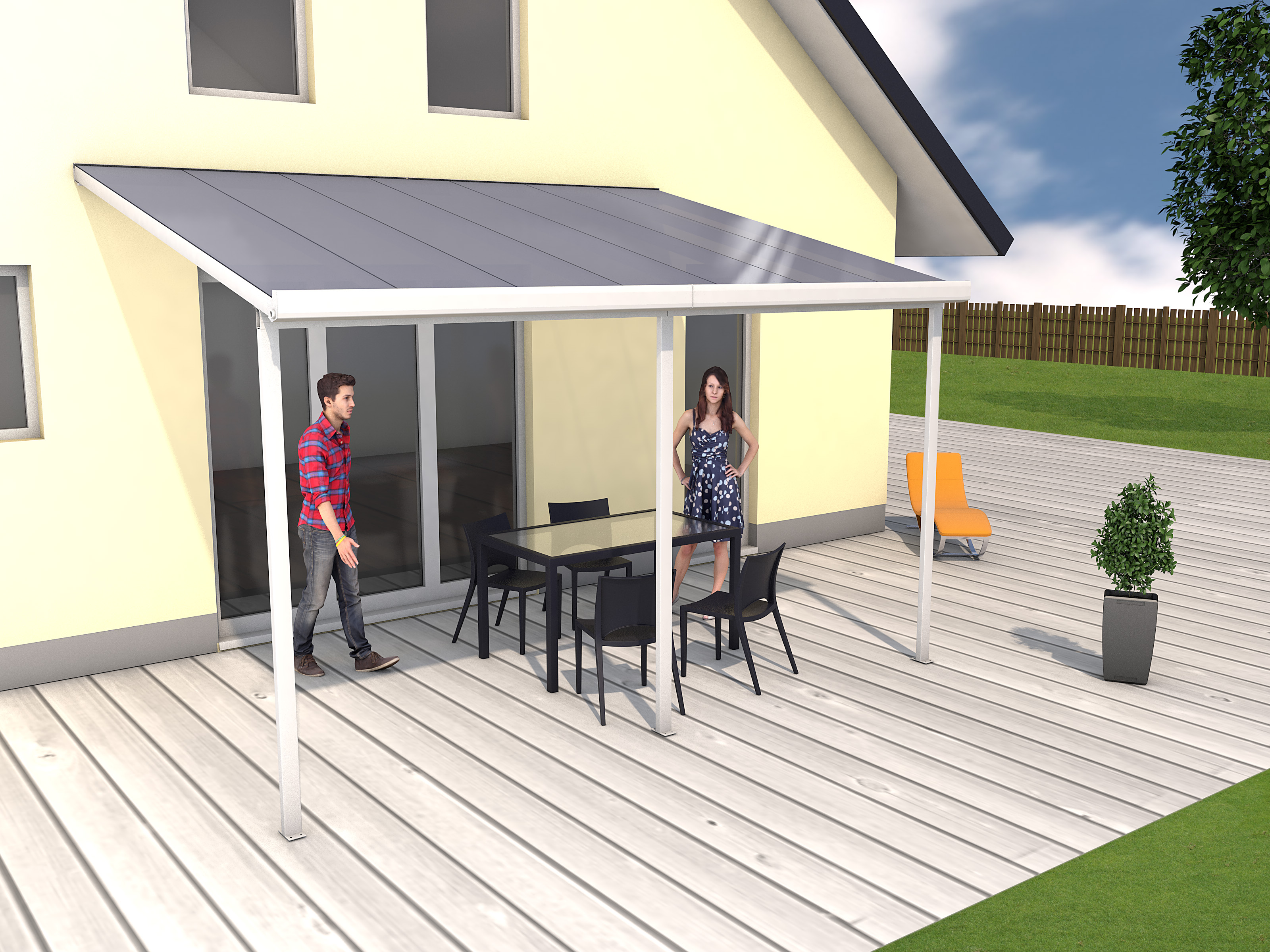 Gutta Terrassendachsystem Typ B weiß