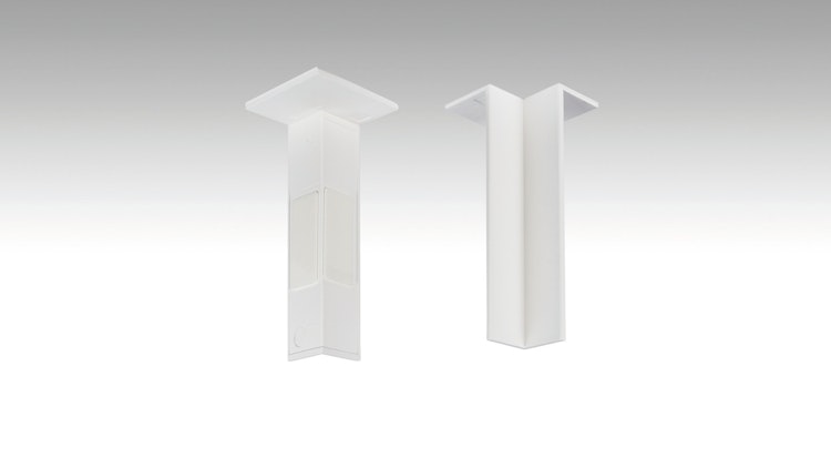 MEISTER Innenecken Fußleiste Profil 9PK/19PK (4 Stk./VPE selbstklebend)  Weiß 2001