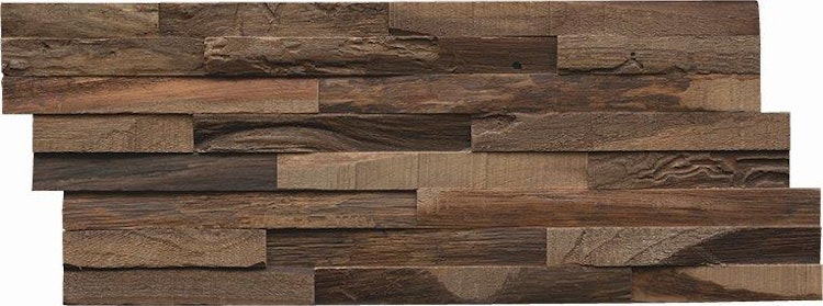INDO rustikale Holzwandverkleidung Teak Elegance DA82050CH Charred