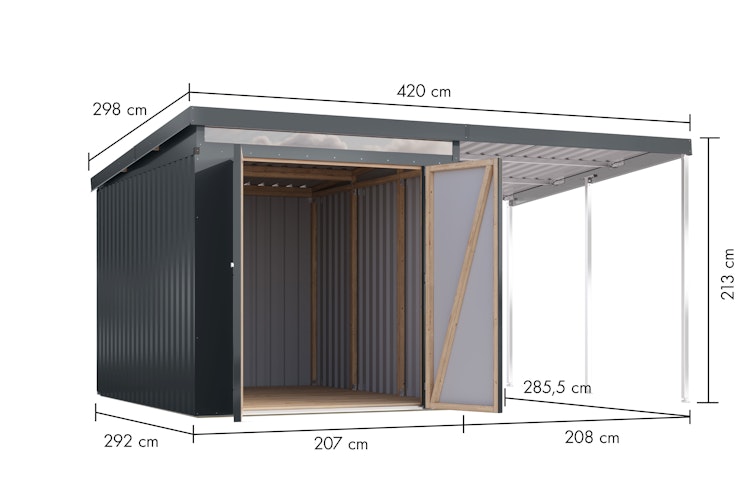 Karibu Metall Gartenhaus Iridium 2/2,5/3/3,5