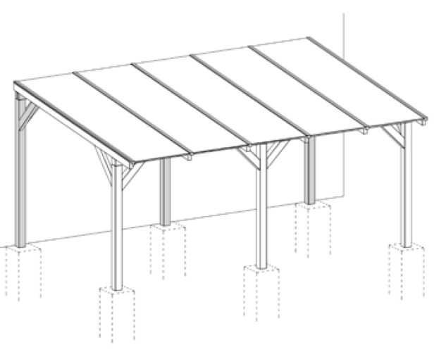 Weka Umrüst-Bausatz freistehend für Terrassenüberdachung 672 (Gr. 1 & 2)