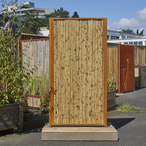 BambusBASIS Modul5 Slimline Zaunfeld mit Abschlussprofilen oben/unten