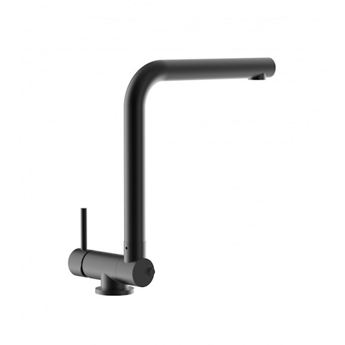 Wasserhahn Vorfenster Küchenarmatur, Umklappbar 4,5 CM, mit 360° schwenkbarem L-Auslauf, Schwarz Matt