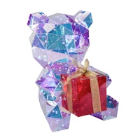 Konstsmide Weihnachtsbeleuchtung 3D Bär mit Geschenk in kristalloptik, 80 RGBLEDs