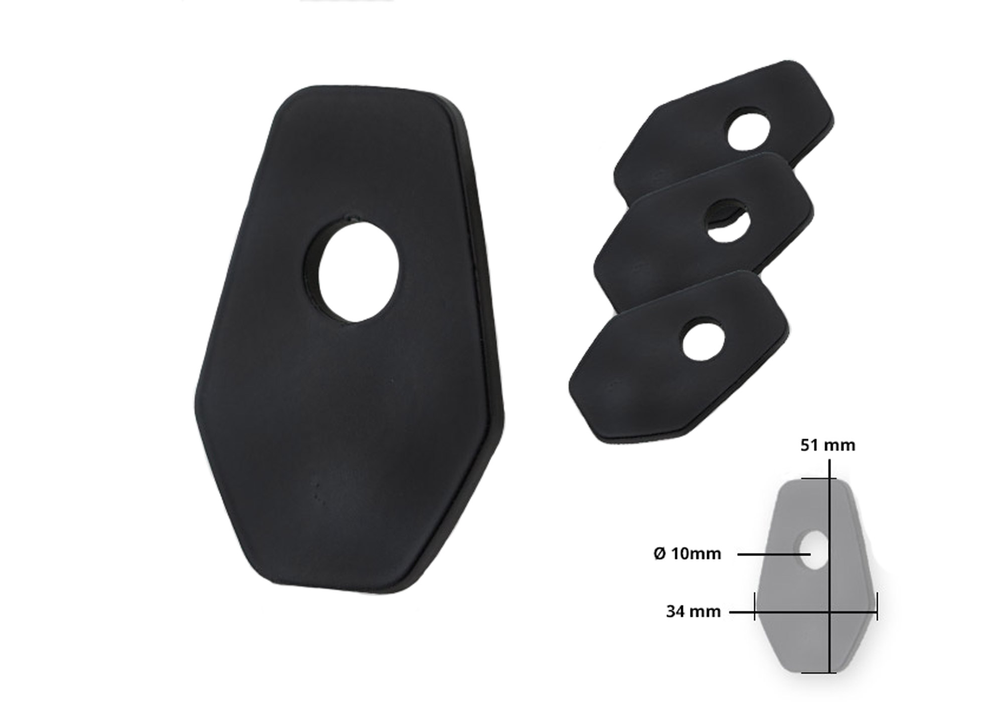 PROTECH Universal Indy Spacer für diverse Suzuki Modelle Spiegel & Blinker Schwarz  für SUZUKI SV 650, SV 650 X,  GSX-S ...
