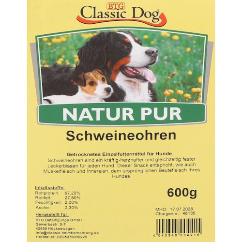 Classic Dog Snack Schweineohren